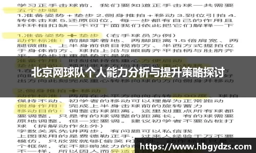 北京网球队个人能力分析与提升策略探讨